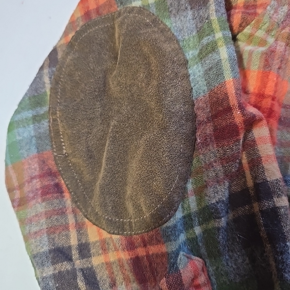 Pendleton Elbow Patch Plaid Trail 100% Wool Flann… - image 2